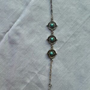 Turquoise and Silver Chain Bracelet